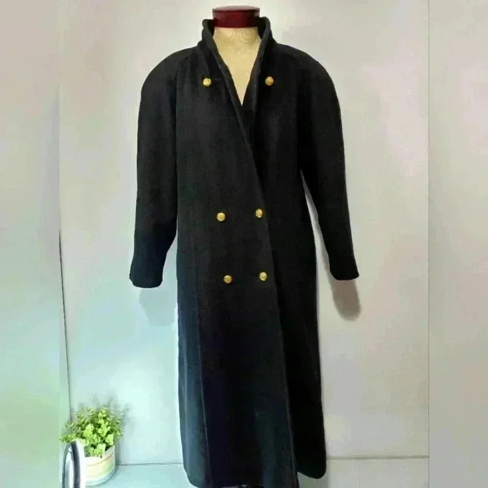 STERLING STALL VINTAGE black Pure  virgin wool coat. Size XL